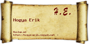 Hogya Erik névjegykártya